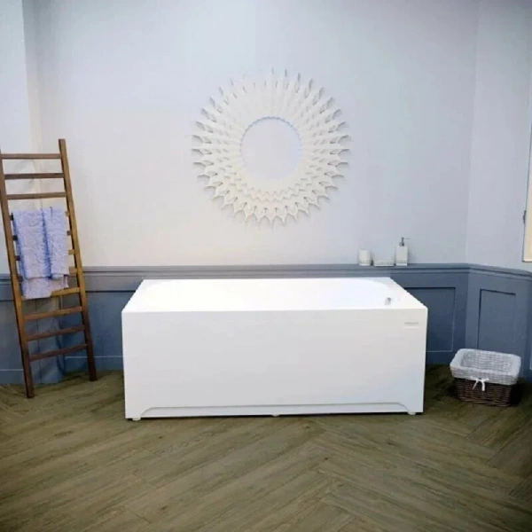 Гидромассажная ванна Радомир Прованс 1-80-2-0-0-192, 170 x 80 см, рама-подставка, фронтальный экран, слив-перелив автомат, гидромассаж Релакс хром КУ 100, датчик уровня воды, массаж спины и ступней, белая (детальная фотография), 170х80