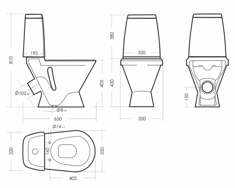 Унитаз компакт Sanita Кама белый WC.CC/Kama/1-P/WHT.G/S1 (детальная фотография), напольные