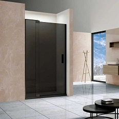 Душевая дверь в нишу Vincea Extra 110 см профиль черный, стекло тонированное