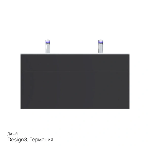 Тумба под раковину подвесная Am.Pm Inspire 2.0 120 см графит матовый M50AFHX1203GM (детальная фотография), современная, hi-tech