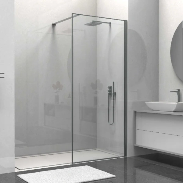 Душевая перегородка Vincea Walk-In HS 90 см профиль вороненая сталь VSW-1HS900CLGM (детальная фотография)