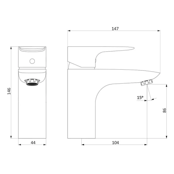 Смеситель для  раковины RedBlu by Damixa Origin Evo 780210000 (детальная фотография), для раковины