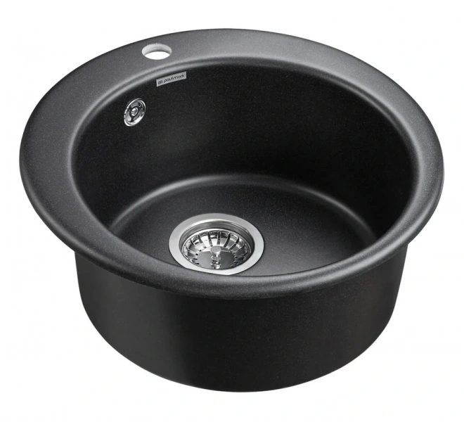 Мойка для кухни Paulmark Gelegen 48 см черная PM404800-BL (детальная фотография), кварц
