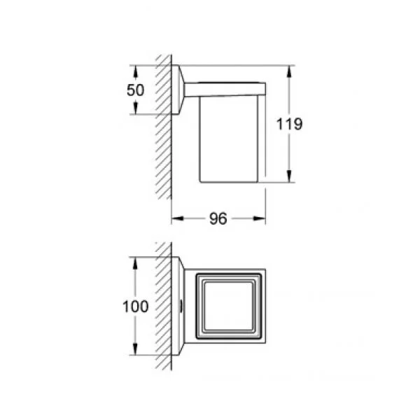 Стакан для ванной Grohe Allure Brilliant 40493000 (детальная фотография), современные, hi-tech