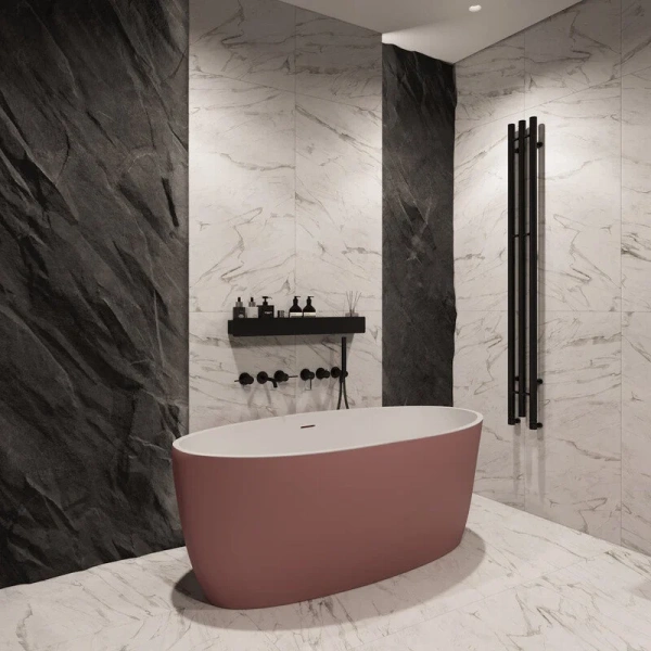 Ванна акриловая Corpa Nera Bosso CN130103, 170 х 76 см, розовый матовый (детальная фотография), 170 см