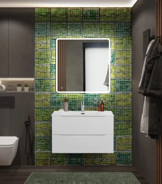 Тумба под раковину подвесная BelBagno Marino-Cer-N 90 см Bianco Opaco MARINO-CER-N-900-2C-SO-BO-P (детальная фотография), белая