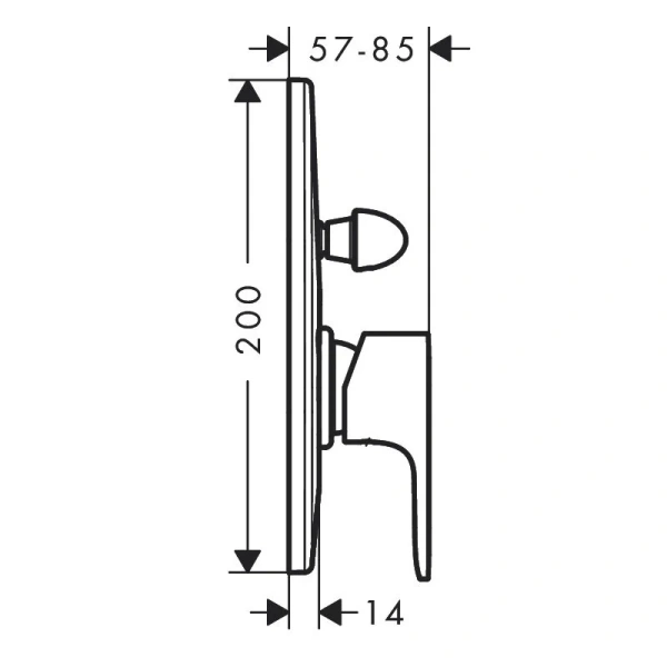 Смеситель для душа Hansgrohe Rebris хром 72459000 (детальная фотография), для душа