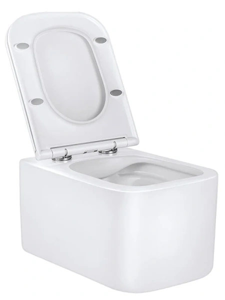 Унитаз подвесной Vincea Ultra белый VT1-32 (детальная фотография), недорогие, безободковые, сиденье с микролифтом , с антивсплеском