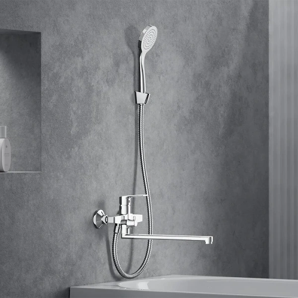 Смеситель для ванны Damixa Eclipse 2.0 с душевой лейкой 489500000 (детальная фотография), хром