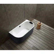 Ванна из искусственного камня Abber Leipzig 170x80 см черно-белая матовая