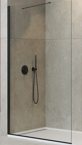 Душевая перегородка Cezares Liberta 120 см стекло прозрачное, профиль черный - фото 4