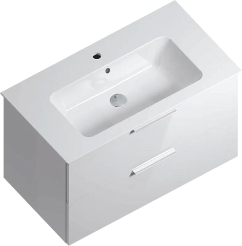 Тумба под раковину подвесная Kerama Marazzi Piano Forte 85 см белая глянцевая - фото 3