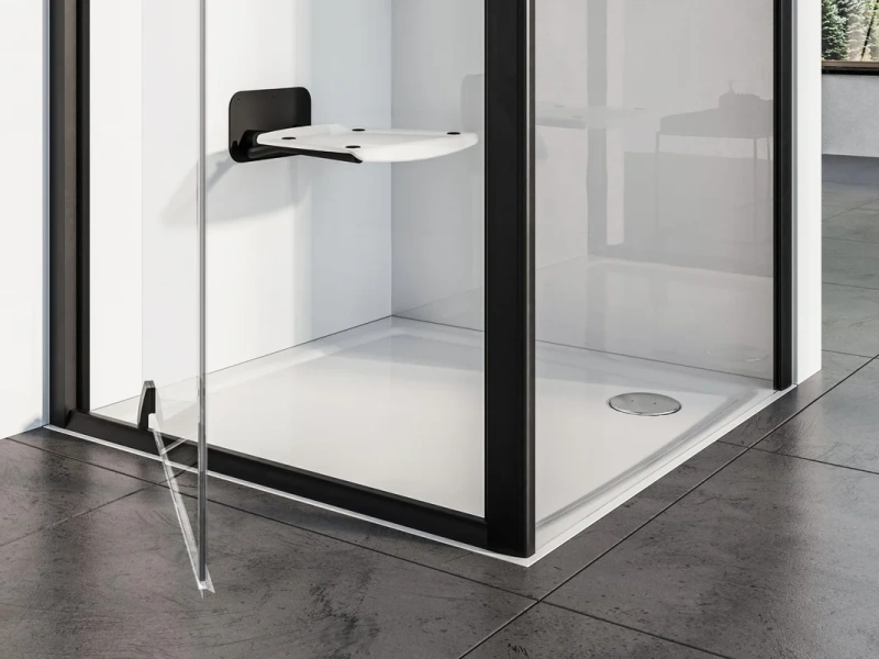 Сиденье для душа Ravak OVO белое/черное матовое B8F0000060 (детальная фотография) index_1