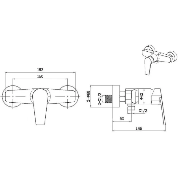 Смеситель Allen Brau Eclipse 5.E1004-00 для душа, цвет хром (детальная фотография), для душа