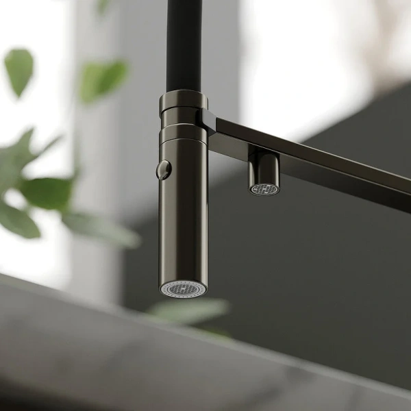 Смеситель для питьевой воды Sancos Imola вороненая сталь/черный SC4010GG (детальная фотография), высокие, из латуни, округлая форма, для питьевой воды с фильтром