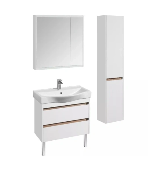 Тумба с раковиной Акватон Нортон 1A248901NT010 80 см с двумя выдвижными ящиками (детальная фотография), недорогo, комплект (набор)