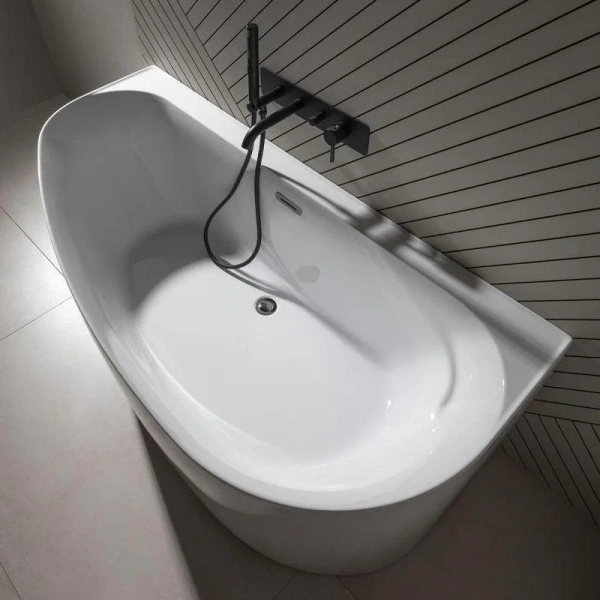 Ванна акриловая Allen Brau Priority 5, 160 х 78 см, слив-перелив в комплекте, левосторонняя, белая глянцевая, 138678A-GW Gloss White, 2.31005.20A (детальная фотография), без гидромассажа