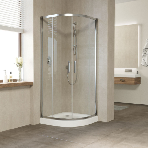 Душевой уголок стекло прозрачное Vegas-glass ZS 90 01 (детальная фотография), четверть круга