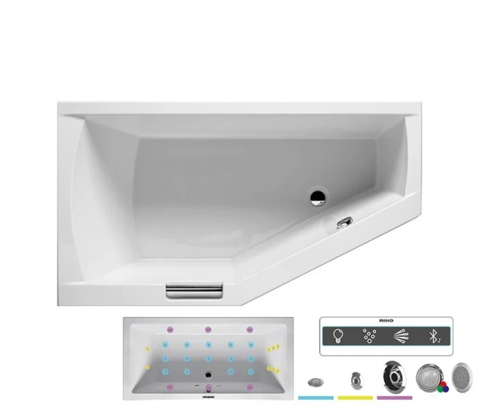 Ванна гидромассажная Riho Geta 170 x 90 см, JOY, левая/правая BA8900500000000_JOY (детальная фотография), акриловые