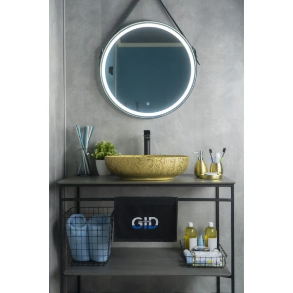 Раковина GID Lago Nc444 51 см золото 52233 (детальная фотография), накладные (на столешницу)