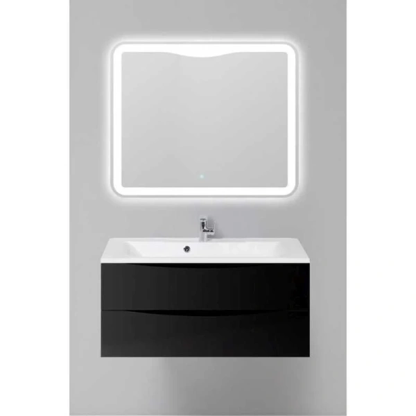 Тумба под раковину подвесная BelBagno Marino 110 см nero lucido MARINO-1100-2C-SO-NL-P (детальная фотография), подвесная, пристенная