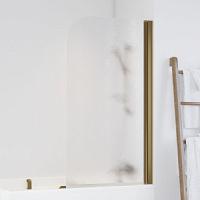 Шторка для ванны Vegas-glass, профиль бронза, стекло шиншилла