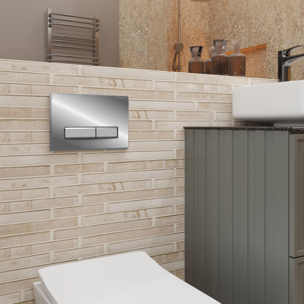 Клавиша смыва Charus Raiden хром глянцевый FP.321.21.01 (детальная фотография), в наличии