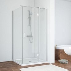 Душевой уголок профиль матовый хром стекло прозрачное Vegas-glass