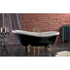 Ванна из литьевого мрамора, цвет чёрно-белый, Romance Collection Opera