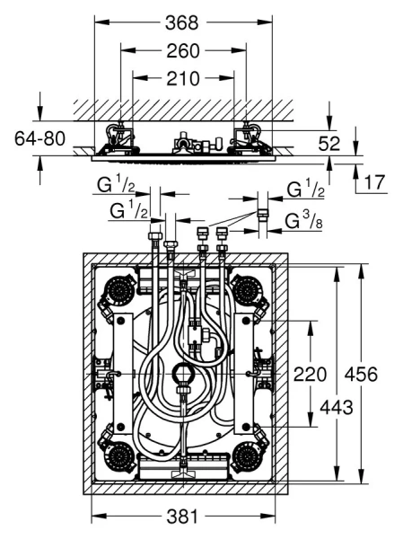 Верхний душ Grohe Rainshower F-series 27939001 (детальная фотография), верхние души index_1