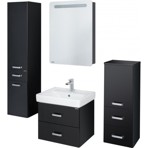 Тумба под раковину подвесная Акватон Америна 60 см черная 1A135401AM950 (детальная фотография), современная, hi-tech