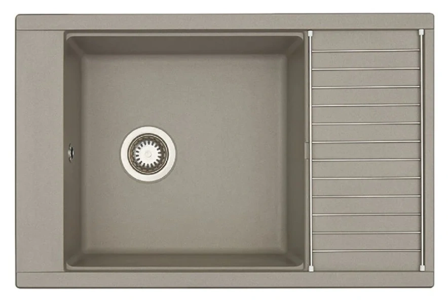 Мойка для кухни Акватон Делия 78 см серый шелк 1A715132DE250 (детальная фотография), врезные