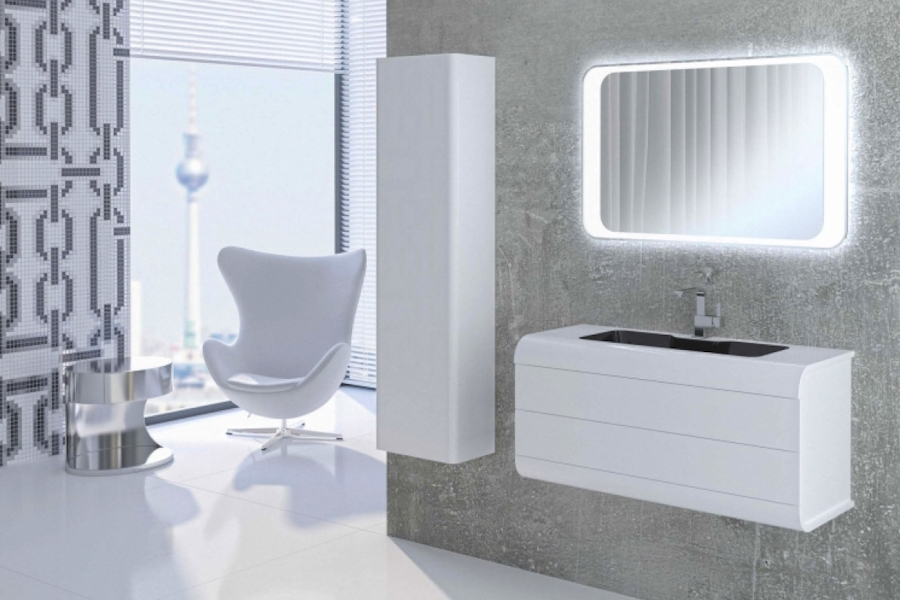 Мебель для ванной La Beaute YONNE 100 (детальная фотография), современная, hi-tech