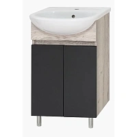 Тумба под раковину напольная Misty Поло 50 см дуб галифакс белый/антрацит