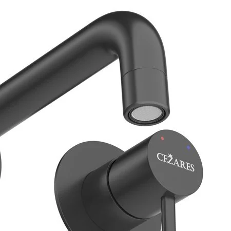 Смеситель для раковины Cezares Relax черный матовый RELAX-BLI2-1-NOP-W0 (детальная фотография), современные, hi-tech