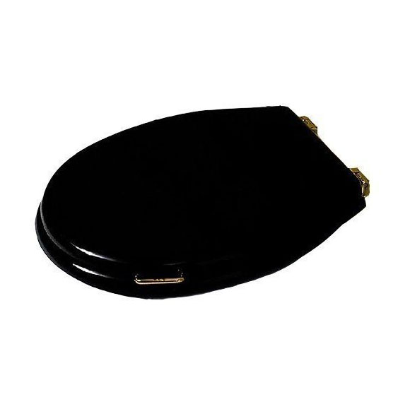 Крышка-сидение с микролифтом Simas Londra черная, петли золото LO 007 NE ORO (детальная фотография)