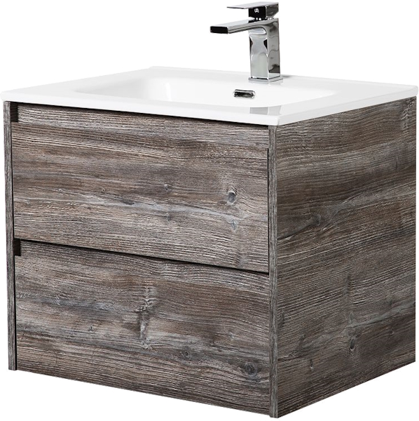 Тумба под раковину подвесная BelBagno Kraft 60 см Pino Pasadena KRAFT-600-2C-SO-PP (детальная фотография), подвесная, пристенная