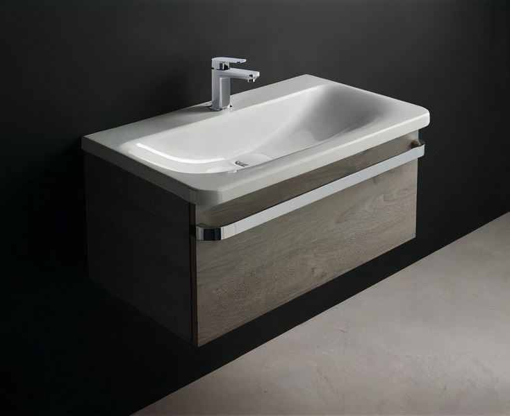 Тумба под раковину подвесная Ideal Standard Tonic II 80 см светло-серое дерево R4303FE (детальная фотография), современная, hi-tech