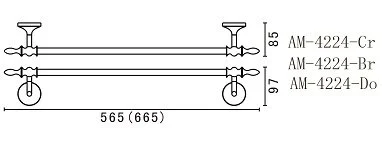 Полотенцедержатель Art&Max Bohemia бронза AM-E-4224-Br (детальная фотография), классические, ретро