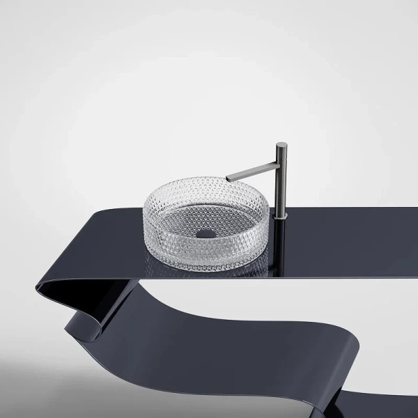 Раковина Ceramica Nova Cristal 36 см прозрачная CN6062 (детальная фотография), маленькие, в форме чаши, круглой формы