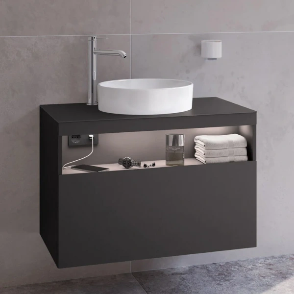 Тумба под раковину подвесная Keuco Stageline 80 см вулканит 32864970100 (детальная фотография), подвесная, пристенная