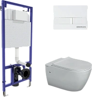 Унитаз с инсталляцией BERGES Novum кнопка белая