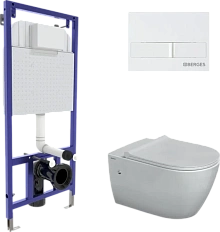Унитаз с инсталляцией BERGES Novum кнопка белая