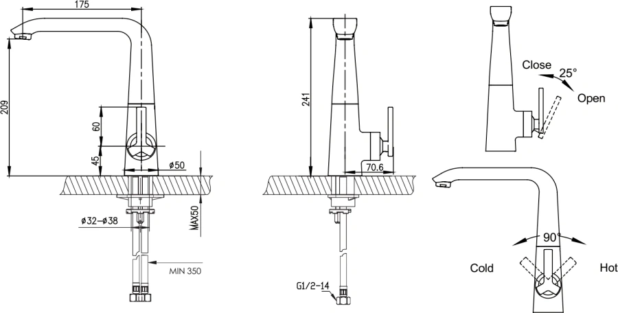 Смеситель для кухни Bravat Waterfall F773107C-1 (детальная фотография), современные, hi-tech
