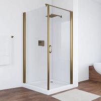 Душевой уголок профиль бронза стекло прозрачное Vegas-glass