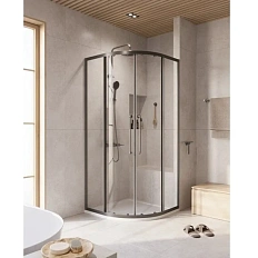 Душевой уголок Cezares Relax 90x90 см профиль оружейная сталь стекло прозрачное