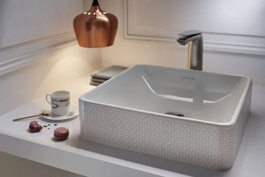 Раковина Jacob Delafon Vox 40 см парижское бистро EVG102-PT4 (детальная фотография), накладные (на столешницу), пристенные