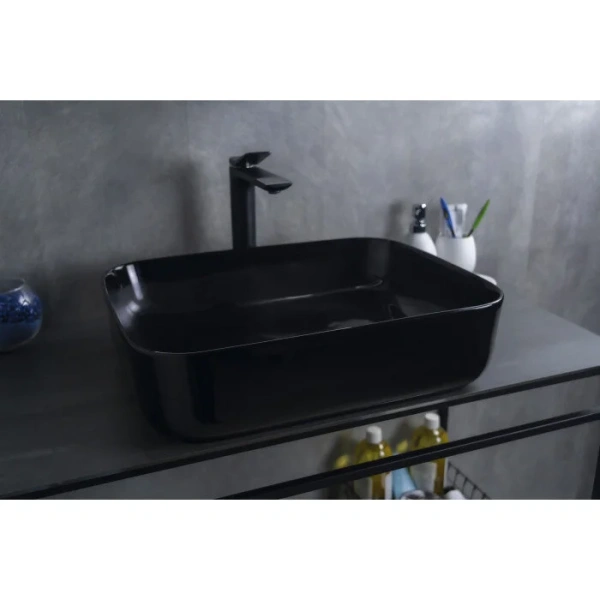 Раковина GID Geometrico BL1304 50 см черная 53351 (детальная фотография), 50 см