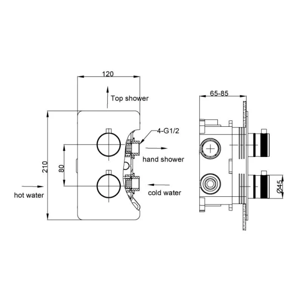 Смеситель для душа Boheme Cell золото матовое 134-2-MG (детальная фотография), для душа