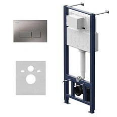 Инсталляция для унитаза Am.Pm Pro с пневматической клавишей матовый никель